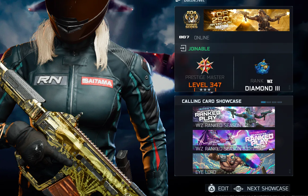 BO7 RANKED ACCOUNT | TOP 250 S4 WZ+ TOP 100 CAMOS | 3× IRIDESCENT
