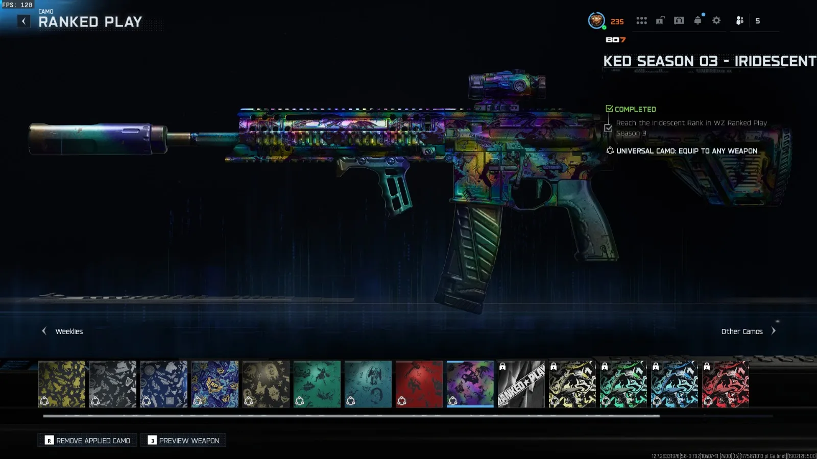 Prestige Master Level 235 (Iridescent Warzone BO6/BO7) - Image 3