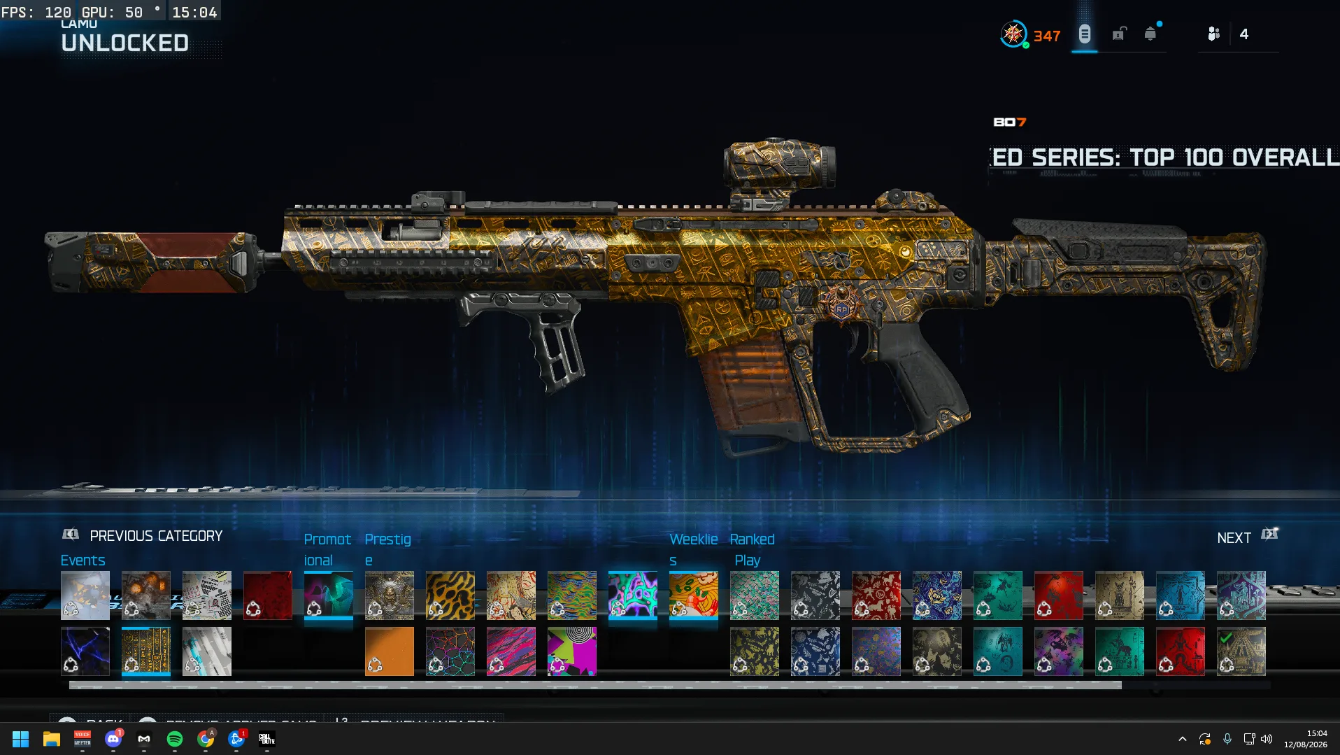 BO7 RANKED ACCOUNT | TOP 250 S4 WZ+ TOP 100 CAMOS | 3× IRIDESCENT - Image 4