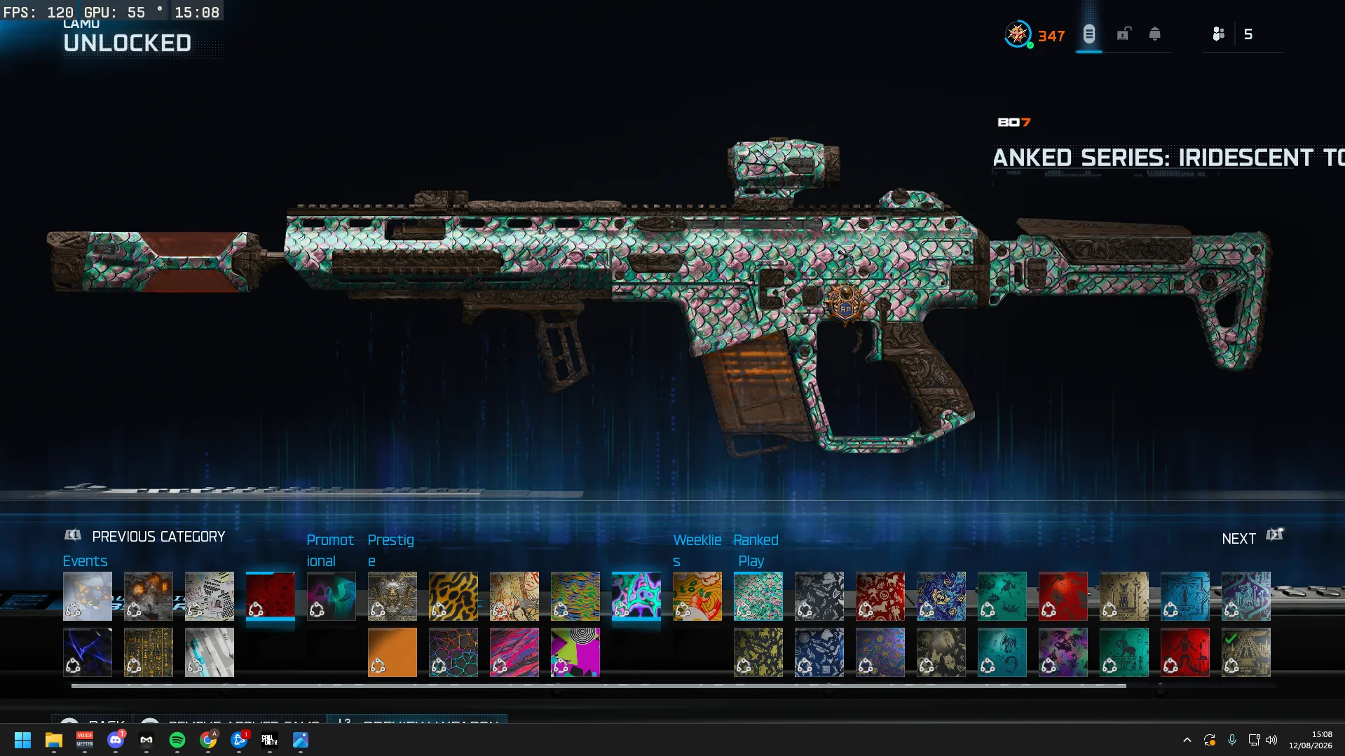 BO7 RANKED ACCOUNT | TOP 250 S4 WZ+ TOP 100 CAMOS | 3× IRIDESCENT - Image 5