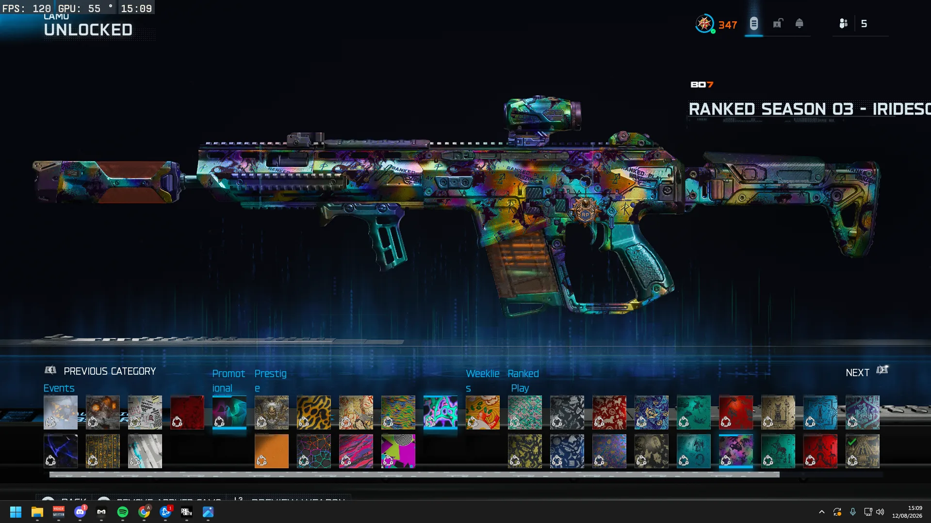 BO7 RANKED ACCOUNT | TOP 250 S4 WZ+ TOP 100 CAMOS | 3× IRIDESCENT - Image 7