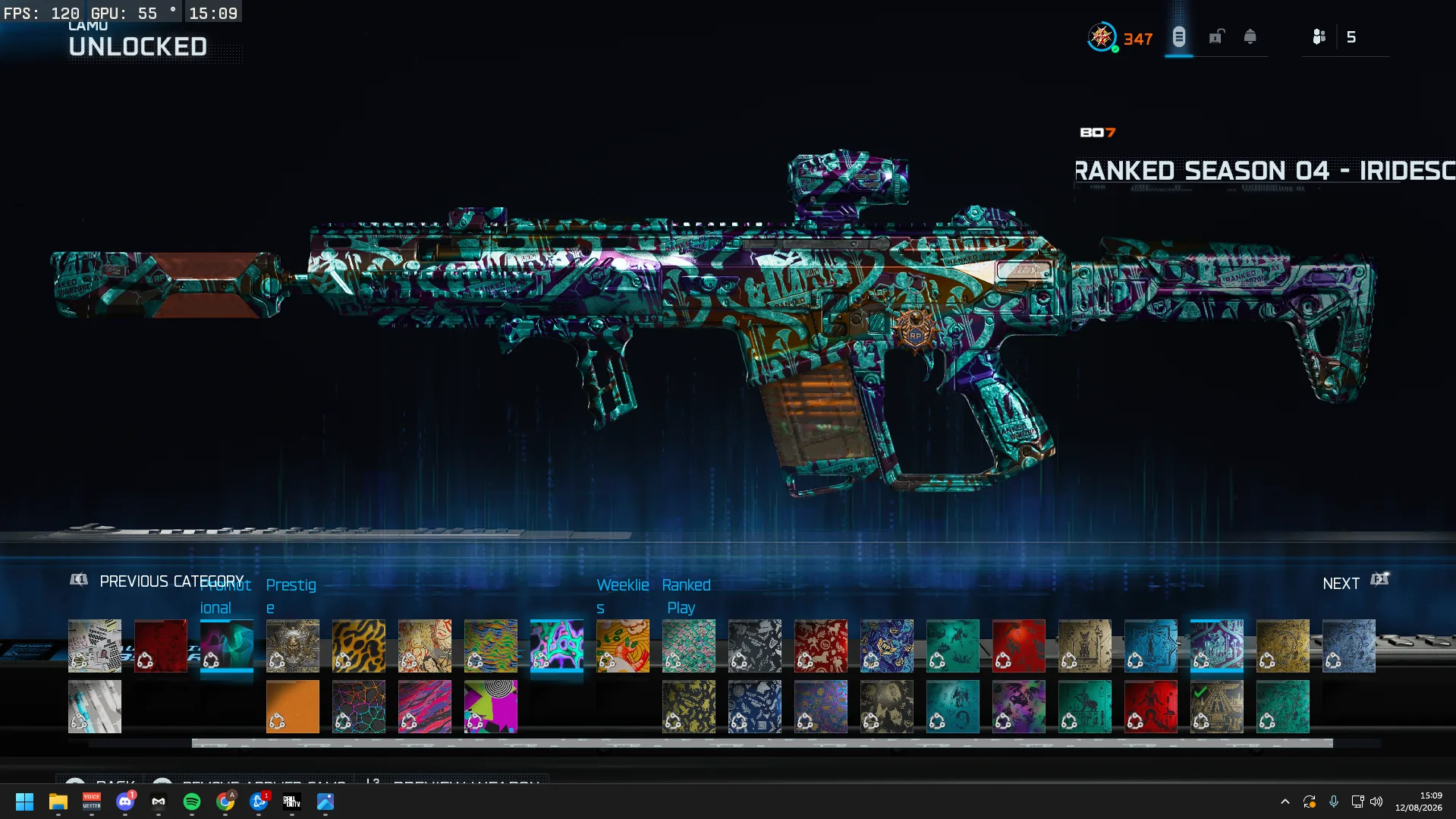 BO7 RANKED ACCOUNT | TOP 250 S4 WZ+ TOP 100 CAMOS | 3× IRIDESCENT - Image 8